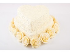 Svatební dort s filigránem a modelovanými růžemi 4200g