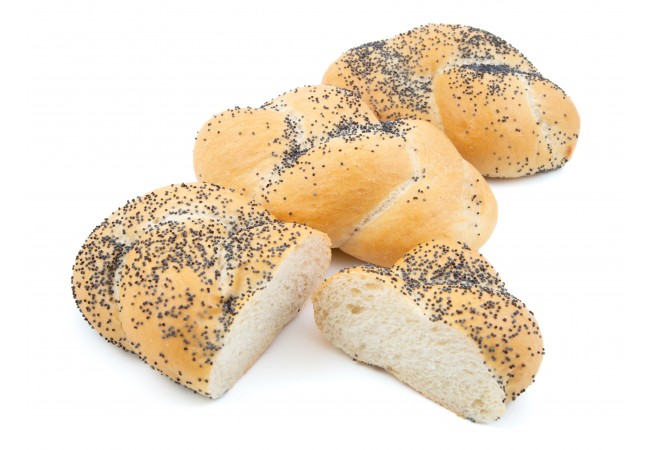 Houska pletená s posypem mák 60g Houska pletená s posypem mák 60g